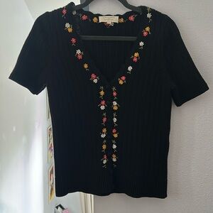 sezane knit floral top